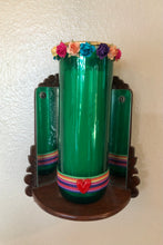 Load image into Gallery viewer, Our Lady of Guadalupe Green 7 Day Candle Holder