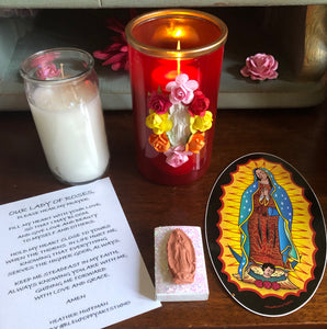 Our Lady of Guadalupe Candle Holder Set